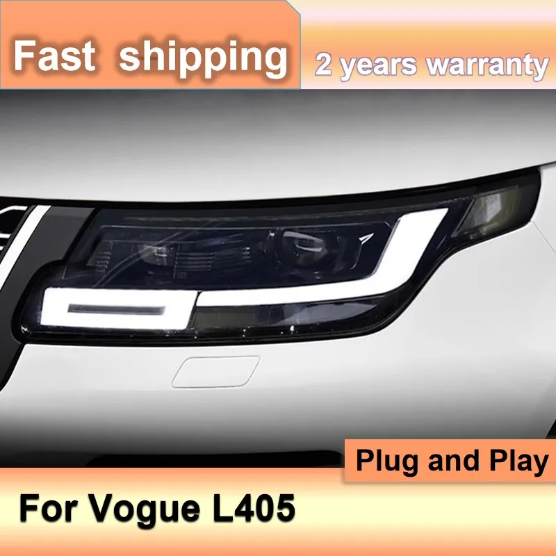 Car Accessories for Range Rover Vogue Head Lights 2018-2022 L405 Headlight Land Rover DRL Turn Signal Low High Beam Projector Le