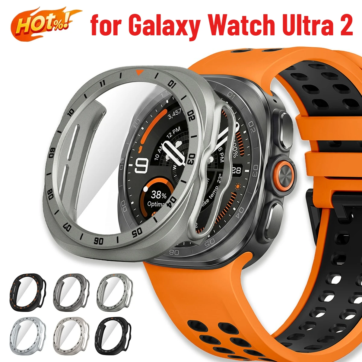Protective Case Film Integrated  for Samsung Galaxy Watch Ultra 2 Screen Protector Hard PC Case Overall Protective Cover