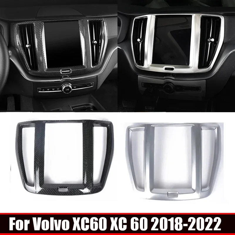

Для Volvo XC60 XC 60 2018-2022 аксессуары для интерьера ABS центральная консоль управления вентиляционное отверстие крышка навигации GPS панель рамка крышка