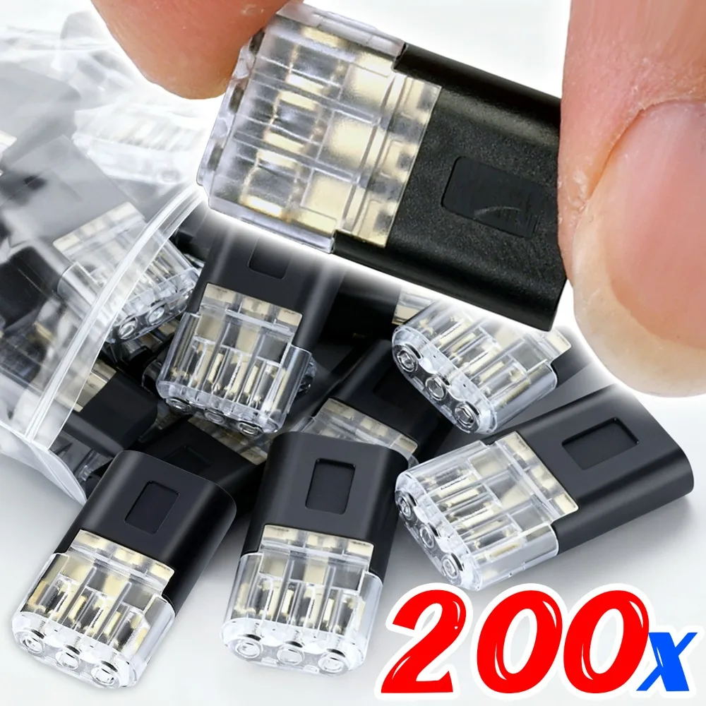 

Mini Quick Wire Connectors Universal 3 Pin Docking Cable Splitter LED Light Conductor Terminal Block Push in Wire Connector Kit
