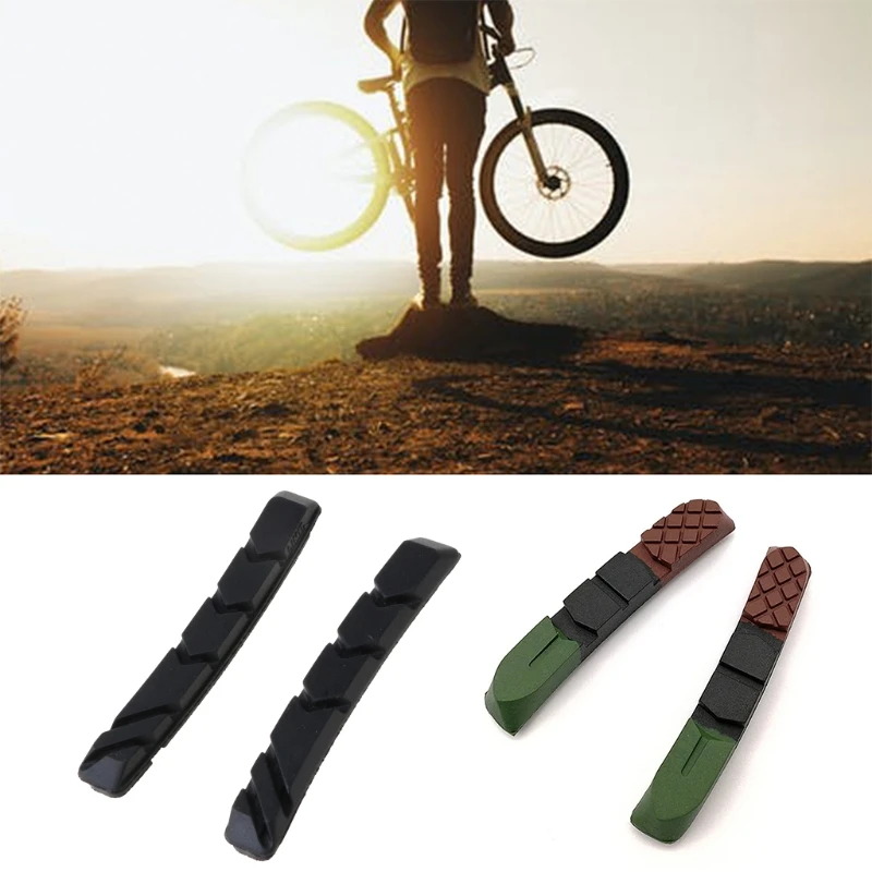 1 Pair Professional Brake Blocks Shoes Mountain Bike Brake Pads with Hex Nut Set V-shaped Braking Holder Shoes Block