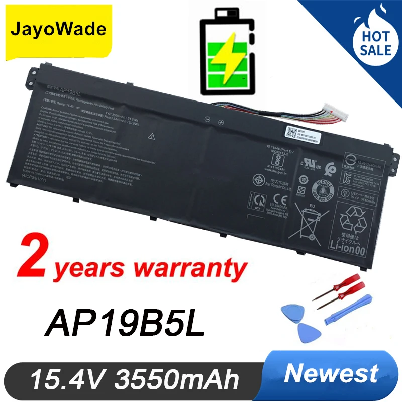 AP19B5L Laptop Battery For Acer Aspire A515-44-R5XW A515-43 Sf314-42 SP314-21N-R5FR A515-44-R5XW Vero AV15-51 3550mAh AP19B5L