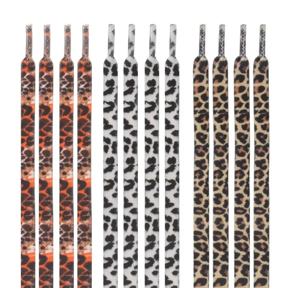 1Pair 120CM Fashion Leopard Print Sneaker Shoestrings Flat Shape Replace Shoe Laces Colorful Polyester Sport Shoelaces Unisex