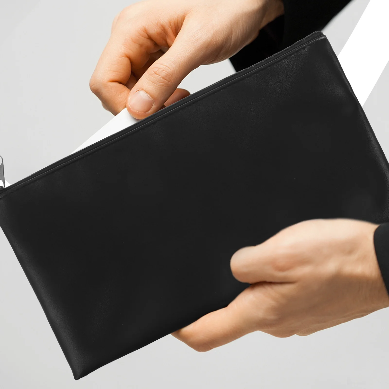 

2 pcs Money For Cash Receipts Coin Pouches Zipper Pu Holders Travel Wallet For Men Women