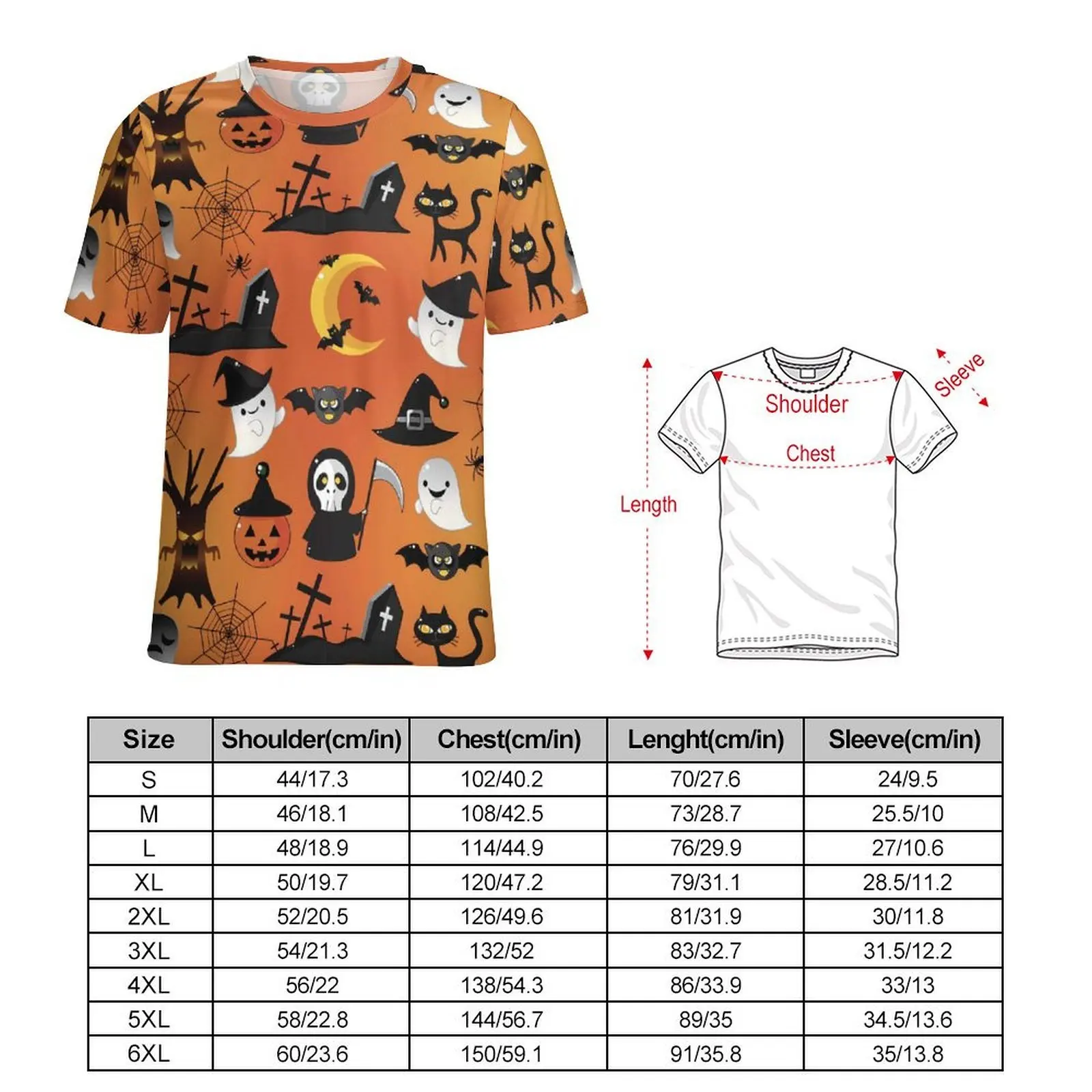 Happy Haunts T Shirt Cartoon Halloween Trendy T Shirts Men Streetwear Tshirt Summer Short-Sleeve Custom Tops Big Size