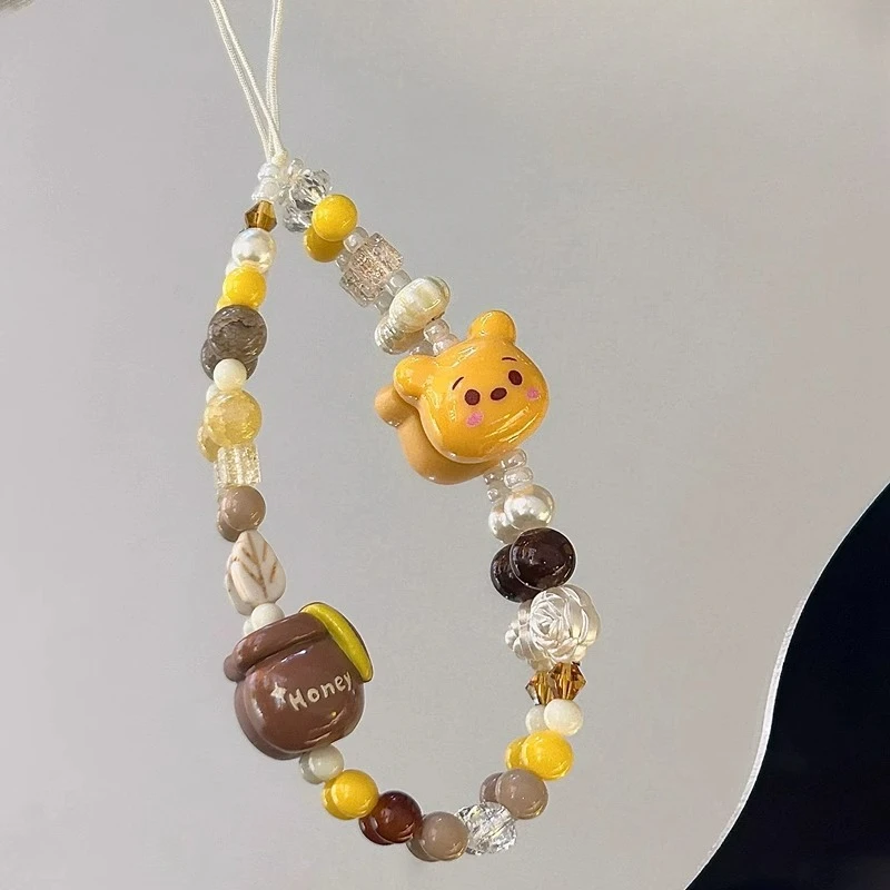 Hadiah ulang tahun Disney Pooh Bear, hiasan rantai gantung casing ponsel, rantai ponsel portabel dan antihilang