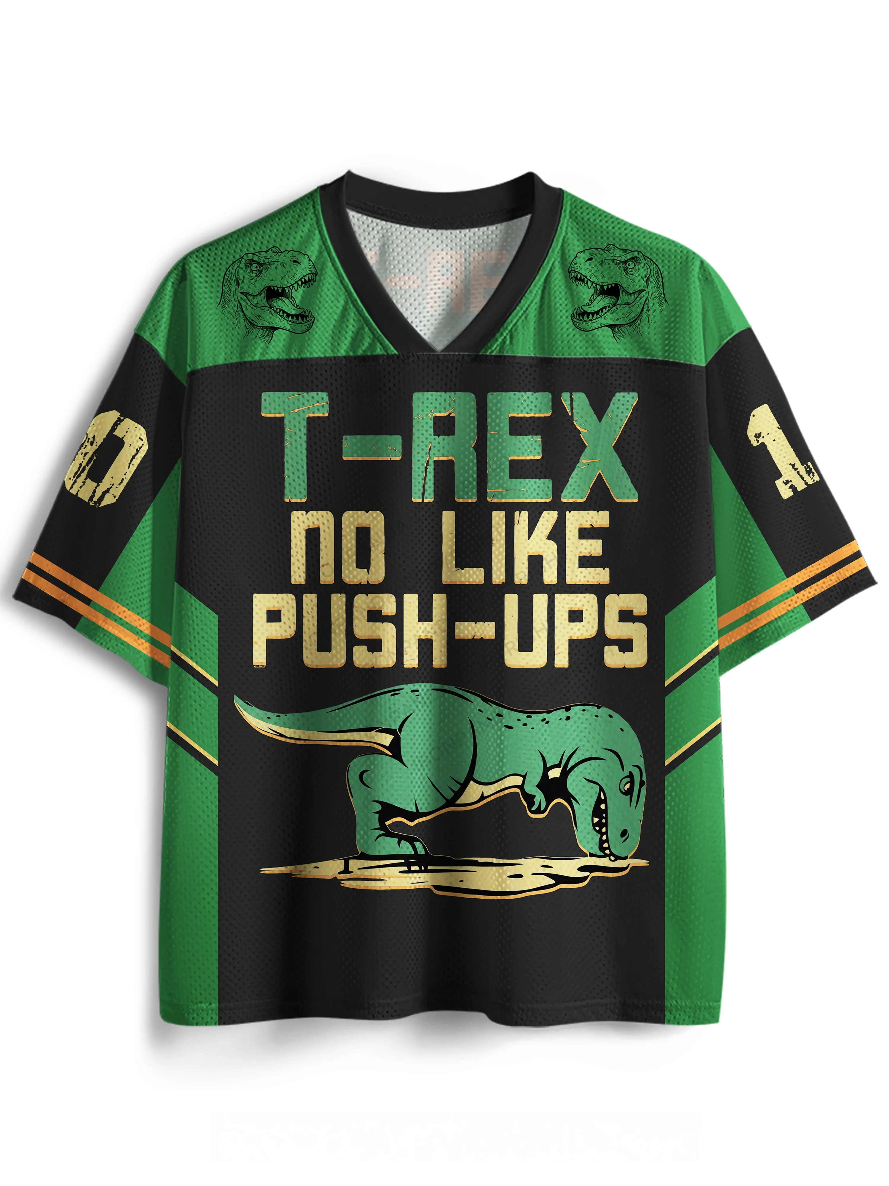 Unisex Y2K Funny T‑Rex Dinosaur Gym Graphic Mesh Jersey V‑Neck Short Sleeve Breathable Loose Streetwear Sports Tops