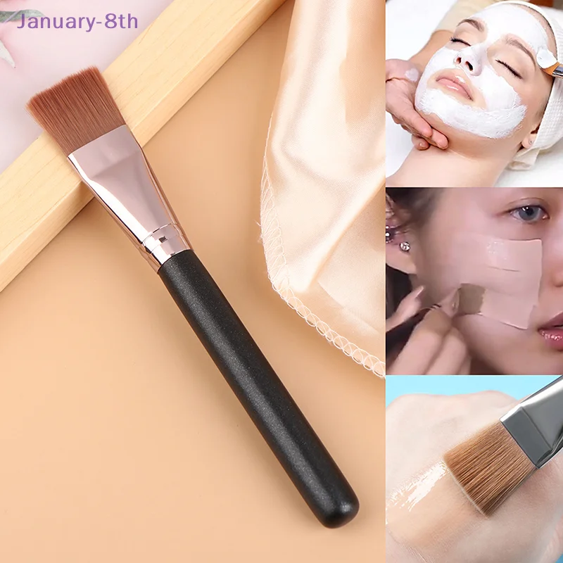 

Черные кисти для макияжа, плоская верхняя кисть для основы, деревянная ручка, искусственная кисть, кисть для контуринга, кисть для крема, пудры, BB крема