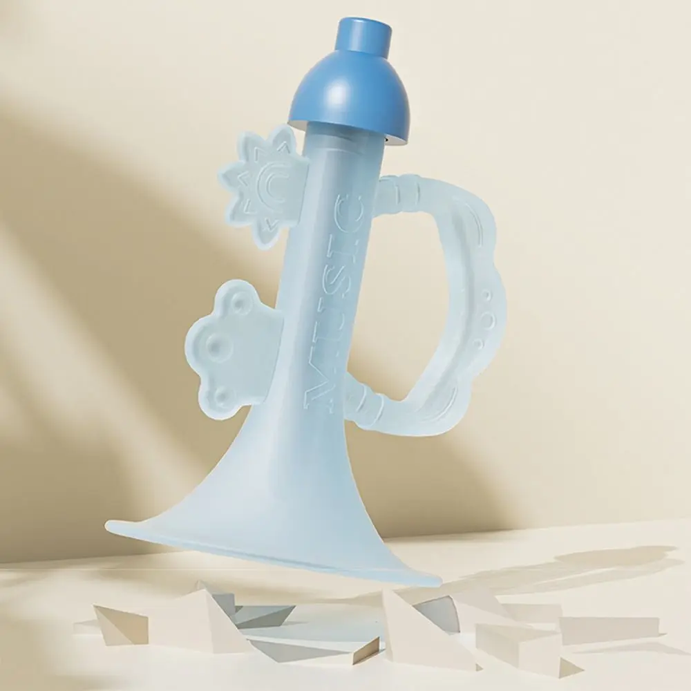 食品グレードのベビー歯固めホーン カラフルなデザイン 音響シミュレーション 子供用シリコントランペット 肺活量育成