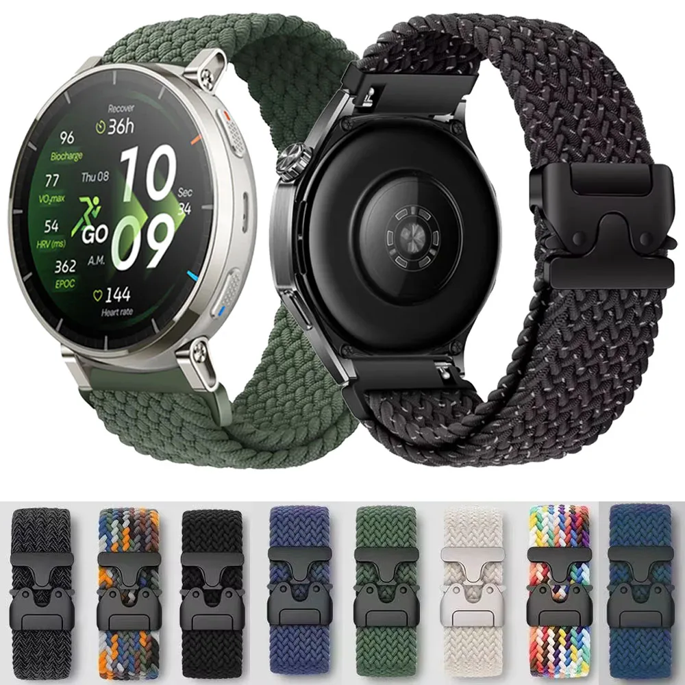 22/20 mm Fallschirmschnallenband für Amazfit Balance 2/Bip 6-5/Helio/T-Rex 3 Pro Nylonband für Amazfit Active 3 2/Max Zubehör