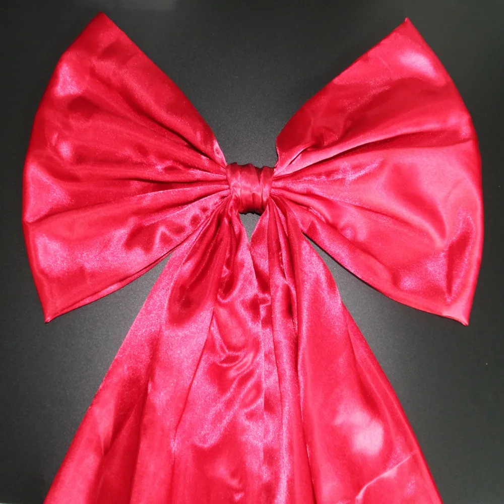 Large Satin Bow Christmas Tree Topper Bow Red Ribbon Christmas Wreath Bows with Long Streamers Door Pendant Decor