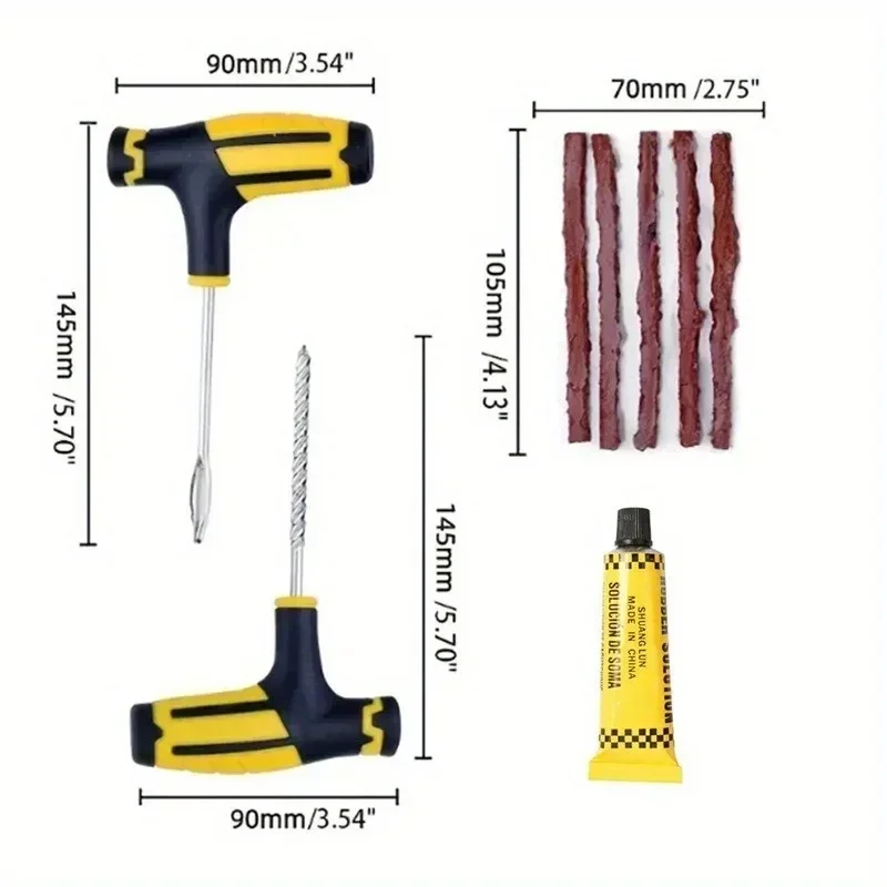 Car Tire Repair Kit Practical Tools Durable Tire Strips Super Glue Included Auto Emergency Repair Kit Optional With/Without Glue