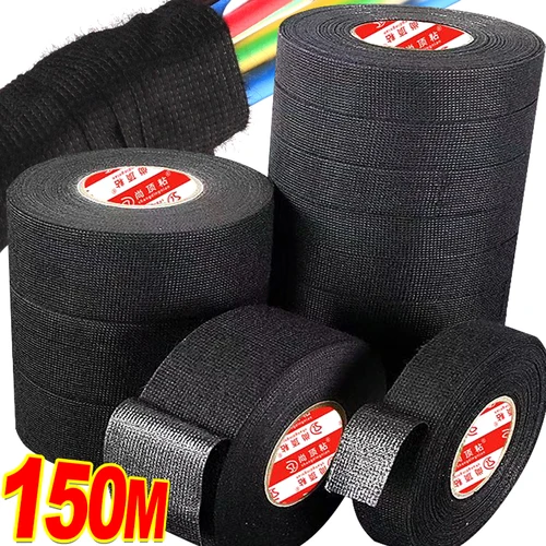 Cinta ignífuga resistente al calor de 150/15M, cintas adhesivas de tela para el hogar, Cable de coche, paquete de protección de telar de 8MM, 15MM y 19MM