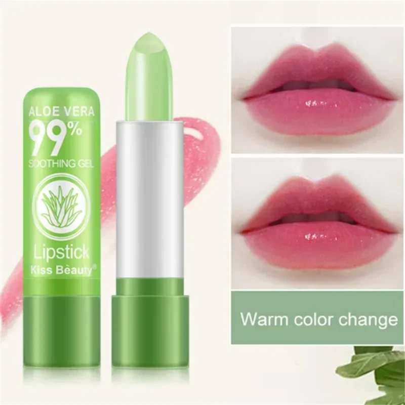 Nuevo bálsamo labial teñido que cambia de Color Natural, lápiz labial de Aloe Vera, barras de labios de larga duración, bálsamo, maquillaje, bálsamo labial, brillo de labios