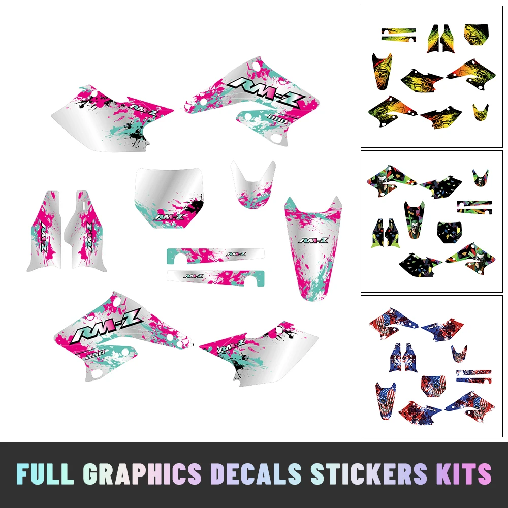 

Fit for SUZUKI RMZ250 RMZ 250 2004 2005 2006 Deco Graphics Kit Motocross Backgrounds Decals Stickers