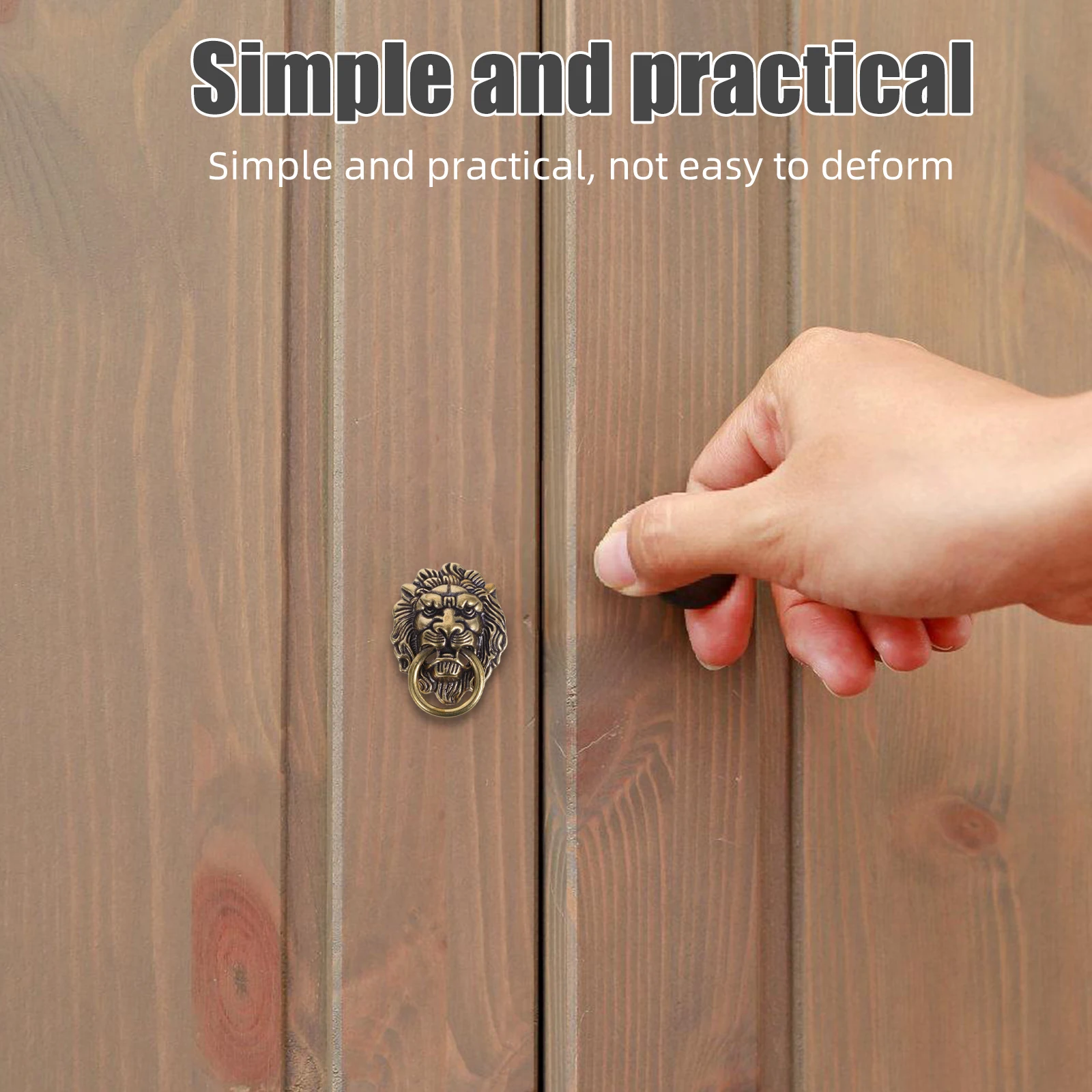 

2 Pcs Handle Decorative Lion Head Kitchen Cabinet Handles Door Chinese Style Door Knob Plate Vintage Hardware