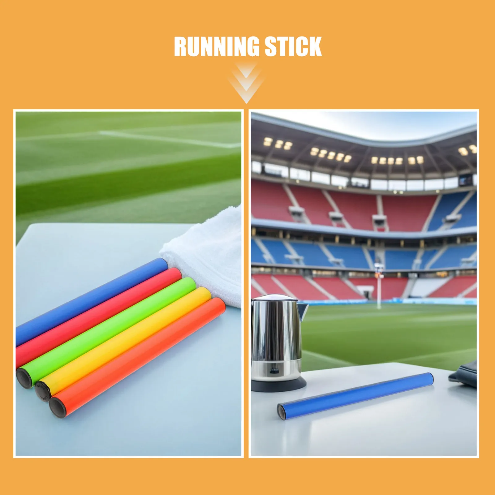 15Pcs Competition Relay Plastic Lightweight Antiskid Track Relay Sticks School Running Outdoor Sports Training Equipment