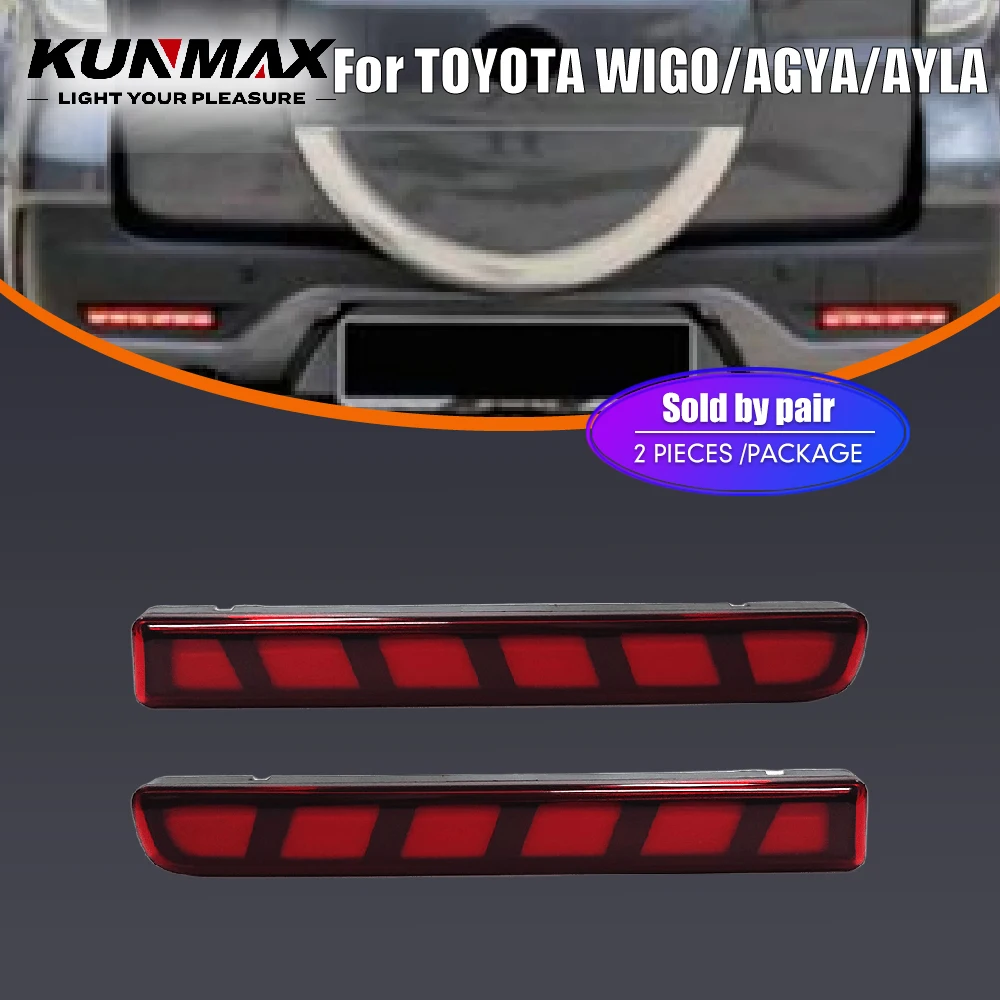 

2 шт. светодиодных светоотражателей для заднего бампера автомобиля для TOYOTA WIGO AGYA AYLA, задние ходовые огни, стоп-сигналы, указатели поворота, аксессуары