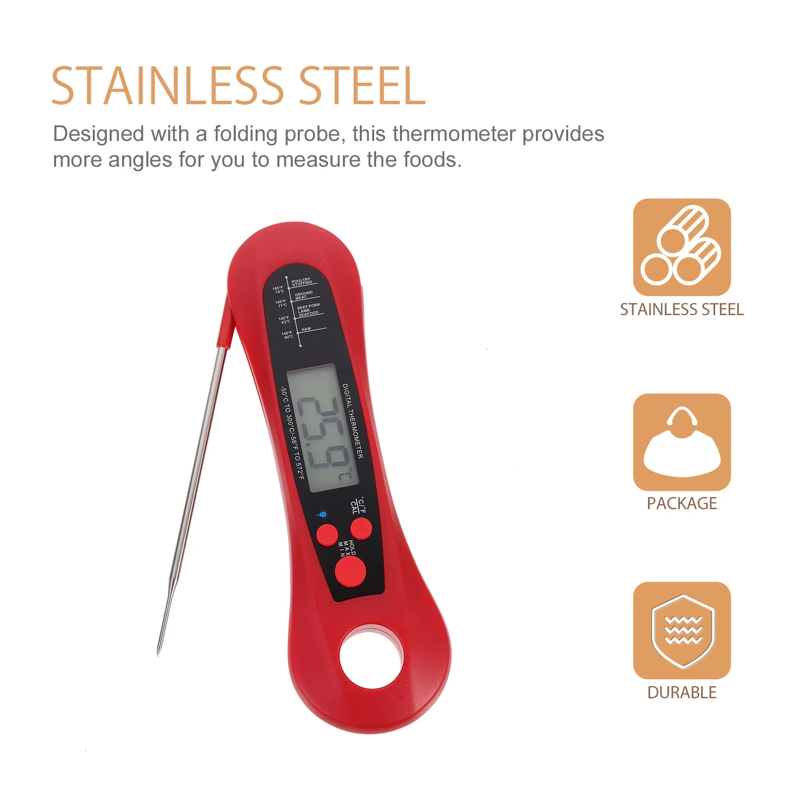 

Kitchen Digital Thermometer Folding Probe Electronic Meat Thermometer Bbq Cooking Food Temperature Kitchen Supplies