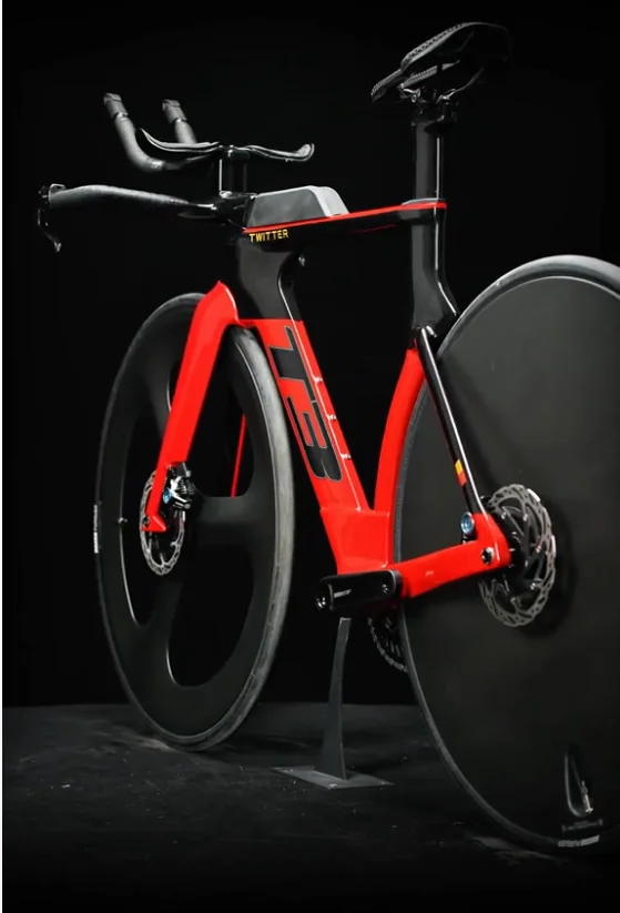 *Triathlon Bike T3 Wheeltop Wireless Electric 24Speed Front 3 Spoke Wheel & Rear Disc Wheel Carbon Ordinary Pedal Lightweight