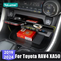 Caja organizadora de almacenamiento para consola Central de coche, cubierta de bandeja contenedor para Toyota RAV4 XA50 RAV 4 Hybrid 2019 2020 2021 2022 2023 2024
