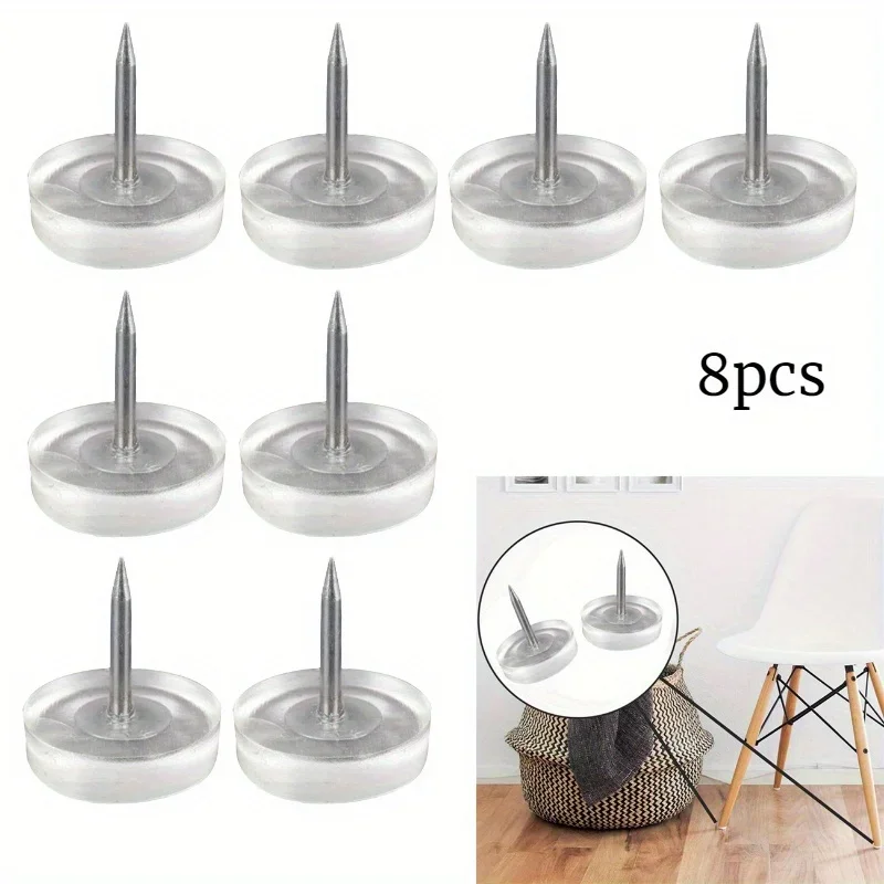 8pcs Furniture Feet Glide Nail Chair Sofa Table Leg Protector Pads Moisture-proof Glide Skid Nail Floor Protector