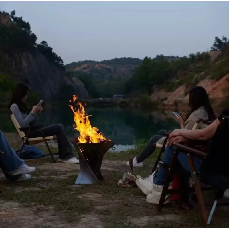 

Компактная плита из чистого титана, новый рюкзак для костра на открытом воздухе, дровяная печь, складная сумка для походов, уличная упаковка