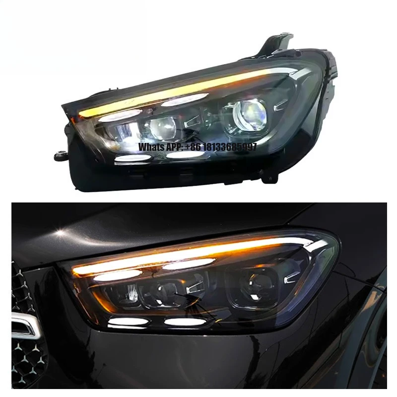 

SJC Car Accessories for GLE W167 Headlight 2020-2023 LED Headlights Daytime Running Front Lights Plug and Play