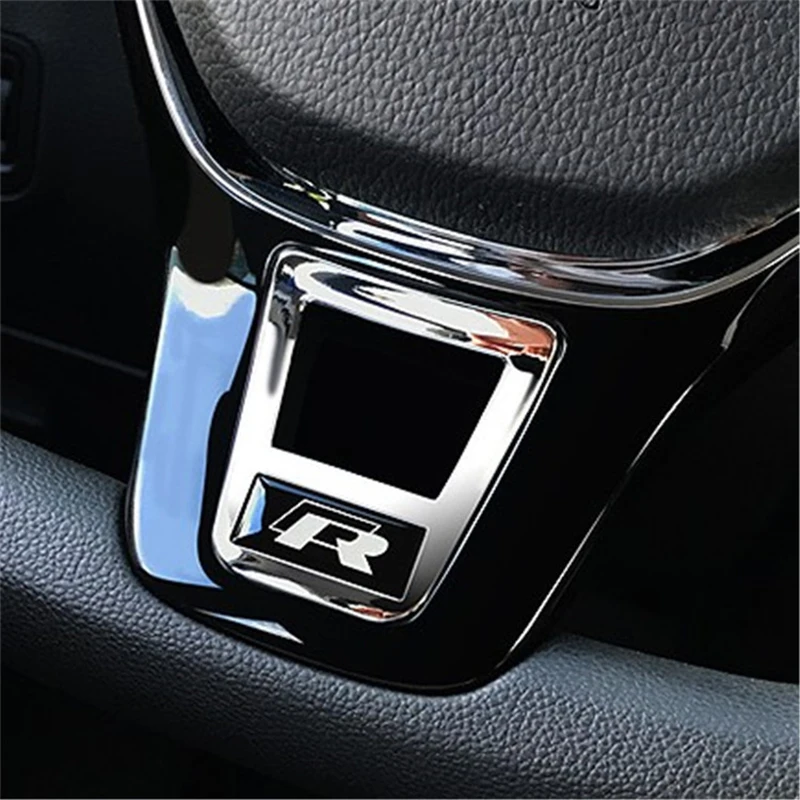 R Rline Logo Car Steering Wheel Trim Stickers Accessories For Volkswagen VW GTI Polo Golf MK8 Passat Magotan Tiguan Jetta Lavida