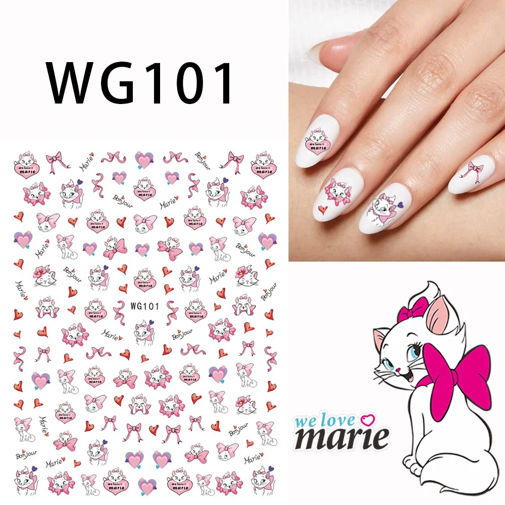 Miniso 3D Disney Cartoon Mickey Nail Sticker Anime Mary Cat The Lion King Toy Story Stickers per unghie forniture per unghie decalcomanie per unghie