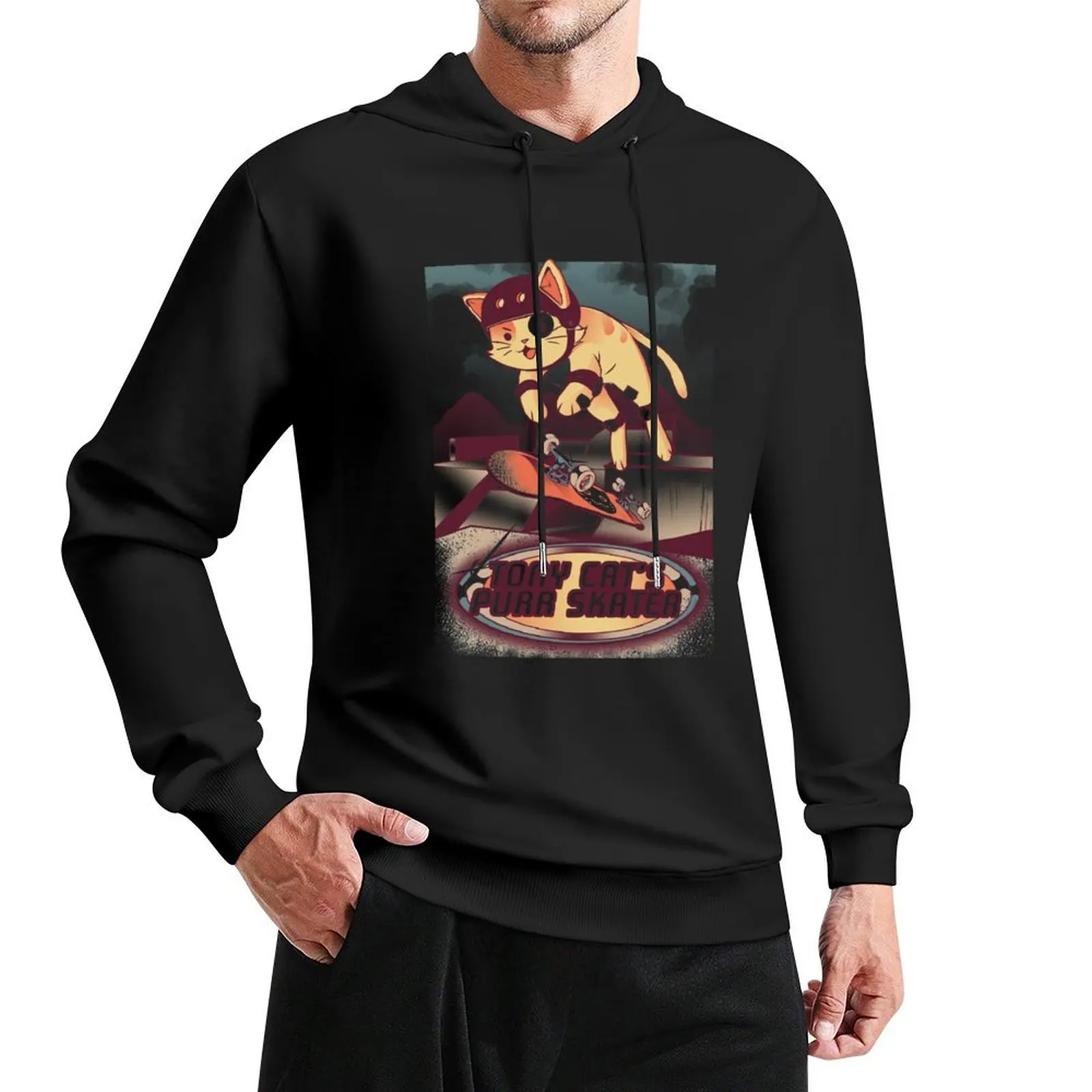 Tony Cat's Purr Skater Pullover Hoodie clothes for men mens hoodies