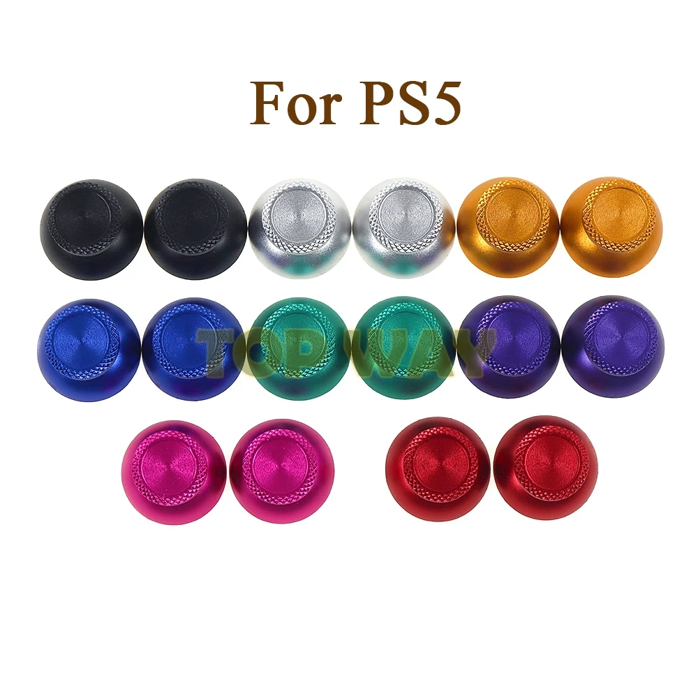 1set Rocker Caps For PS5 Game Console Aluminum Alloy Metallic Metal Analog Grips Stick Fit For PS5 Controller Mushroom Cap