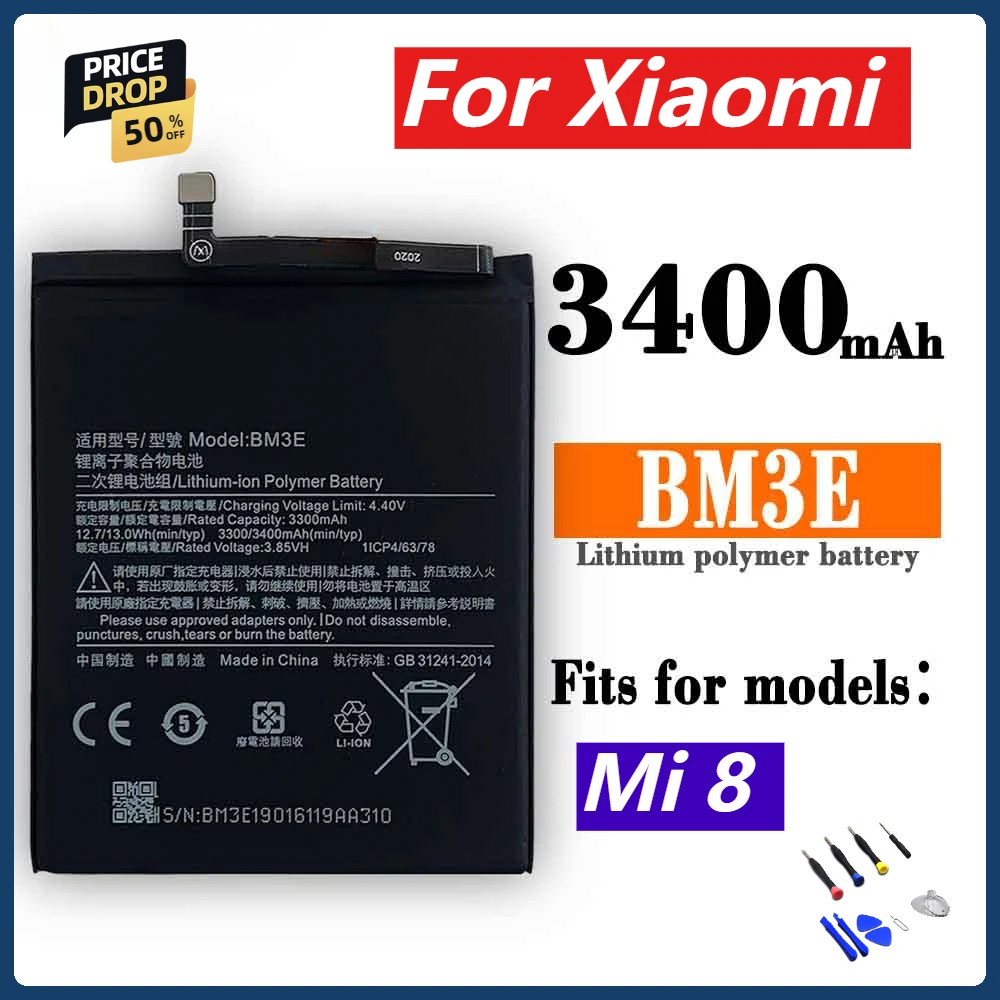 New BM3E BM3L BM3M BM4F Battery for Xiaomi Mi 9 /Mi 9 Lite A3 CC9/CC9e / 9 SE / 8 / Phone Batteries+Tools Kits