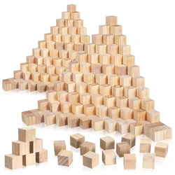 20pcs 20mm Wooden Cubes, Unfinished Solid Wood Pine Cubes Blocks Blank Square Cutout Disc for DIY Craft Puzzle Making