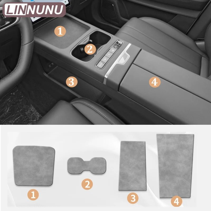 LINNUNU For jaecoo j7 PHEV accessories 2025 2026 Car door groove leather protective pad Central control cover chery Interior mat