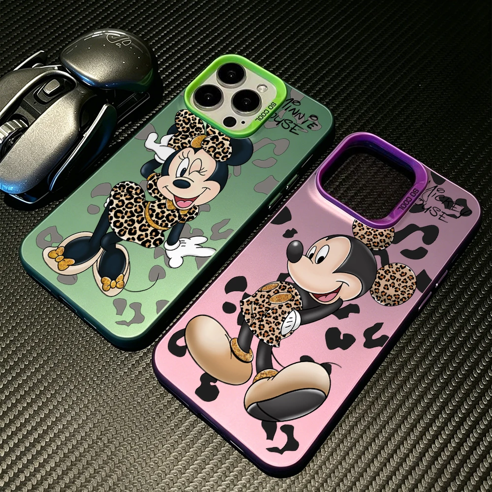 Disneys Minnie Mickeys Leopard Phone Case for Samsung Galaxy S26 S25 Edge S24 S23 S22 S21 FE S20 Ultra Plus 5G Silver Hard Cover - view 2