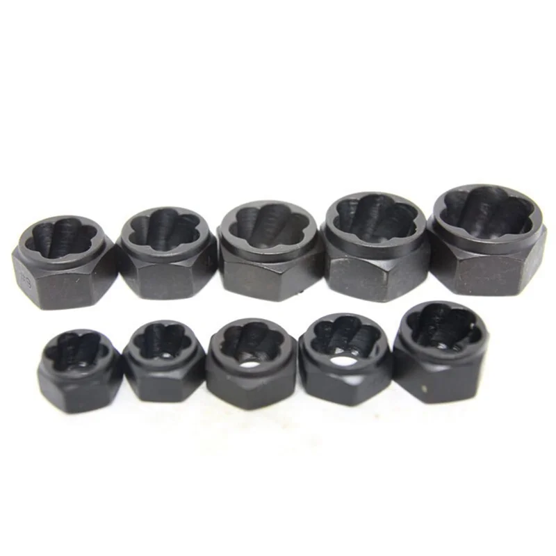 

High Quality-Broken Nut Extractor 10-Piece Set Aluminum Box Broken Wire Bolt Extractor Head Take Hexagon Screw Tool Short Paragr