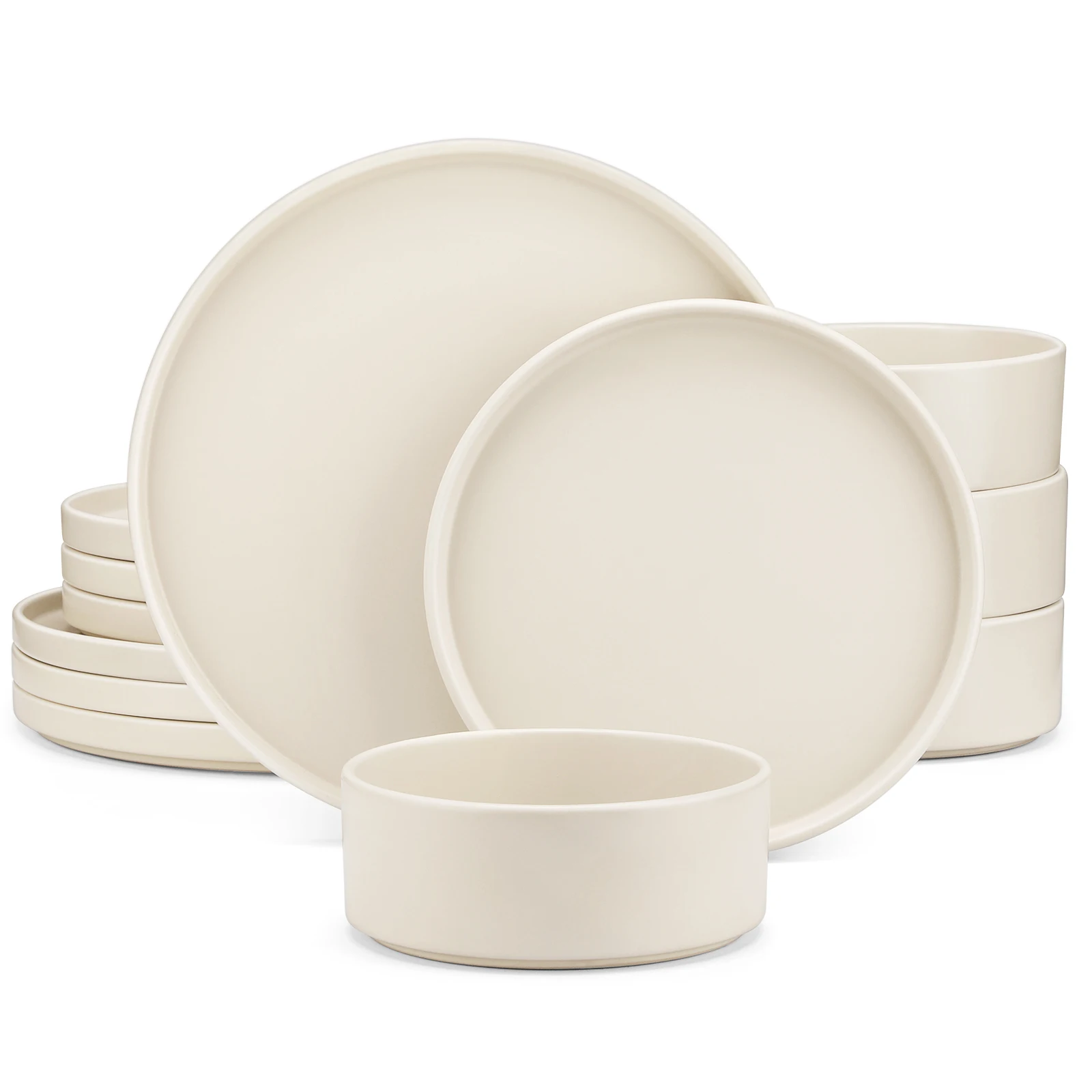 Vancasso Venus Serie 12/24/36 Stuk Crème Wit Steengoed Serviesgoed Set Met Diner/Dessertbord/Kom Voor 4/8/12 Personen