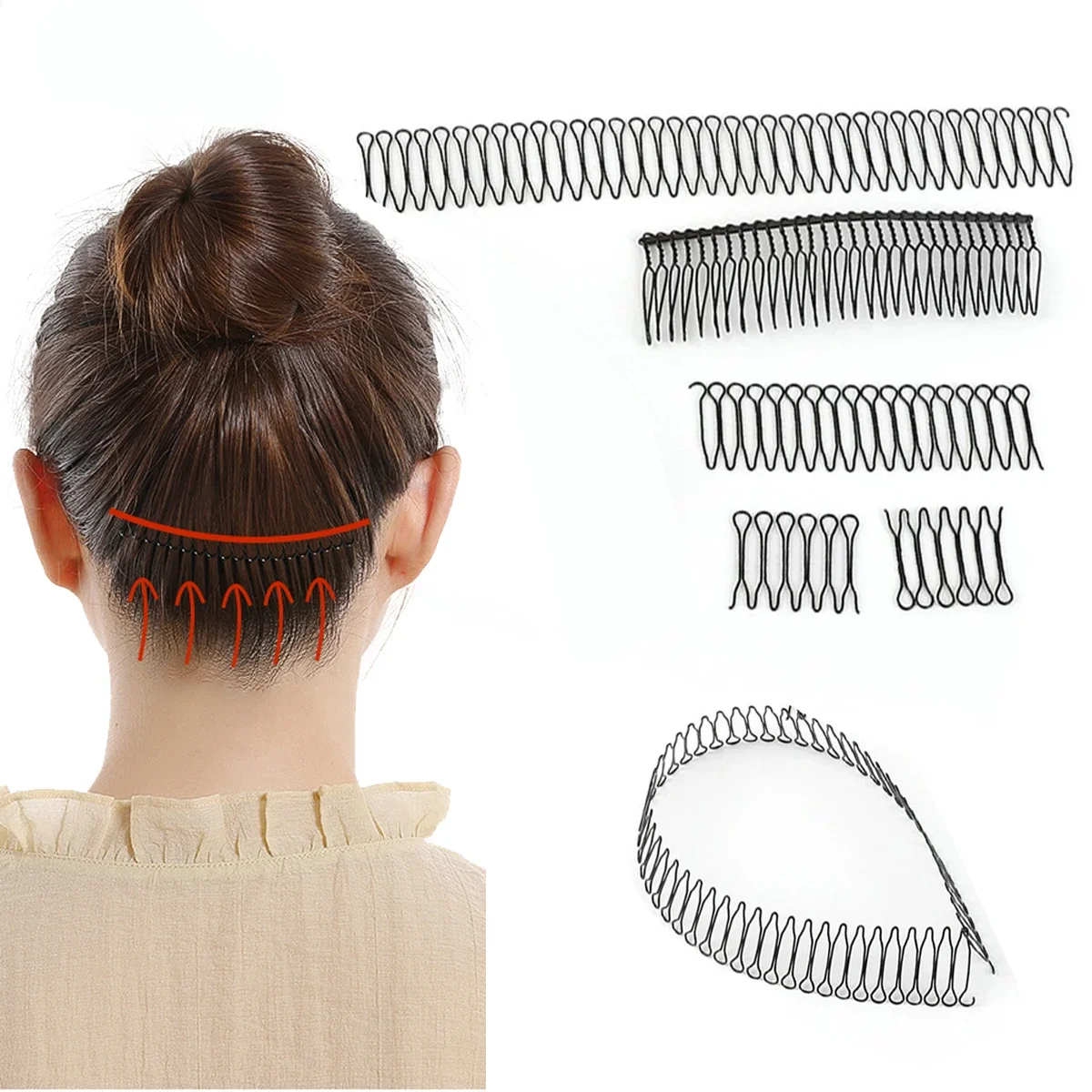 3pcs Fragmented Hair Sorting Artifact Professional Hair Styling Tools Roll Curve Clip Pin Invisible Fringe Comb Clips Hairpins