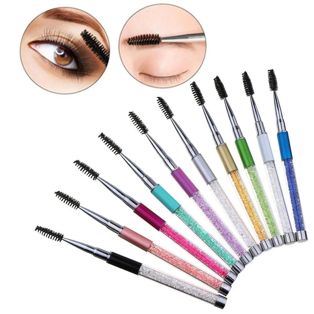 1 PC Makeup Extension Grafting Tools Rhinestone Handle Eyelash Brushes Spiral Wands Mascara Applicator Eyebrow Comb