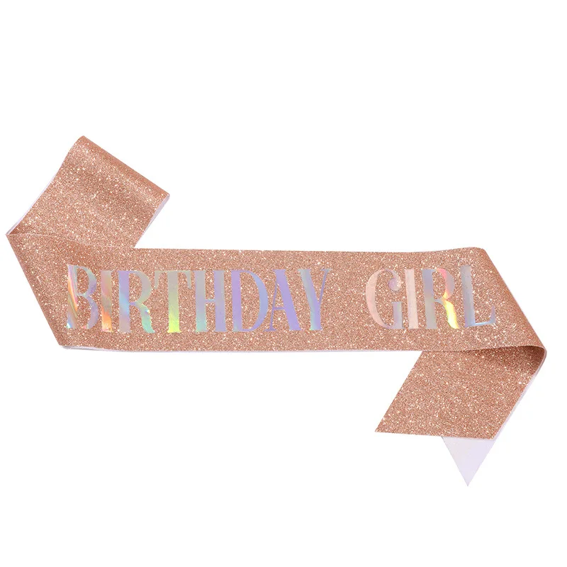 Geburtstagsschärpe für Mädchen und Frauen, 16., 18., 20., 21., 30. Alles Gute zum Geburtstag, Party-Dekorationszubehör, glitzernde Satin-Geburtstagsschärpe – Detail 8