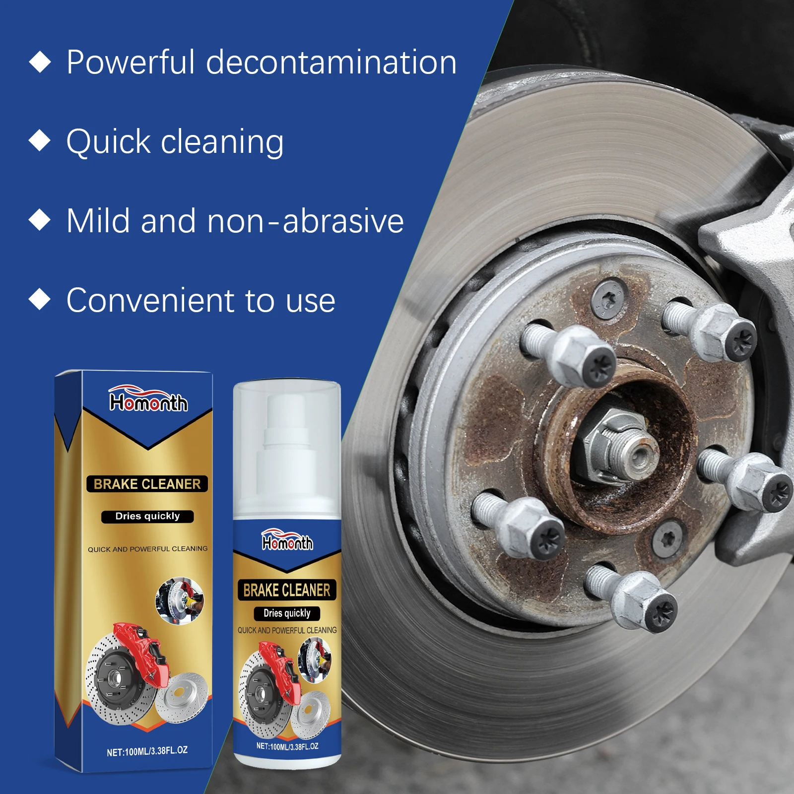 Automotive Brake Cleaner Rust Removes Extends Brake System Lifespan Efficient Cleaning Degreasing Polishing Maintenance Cleaner