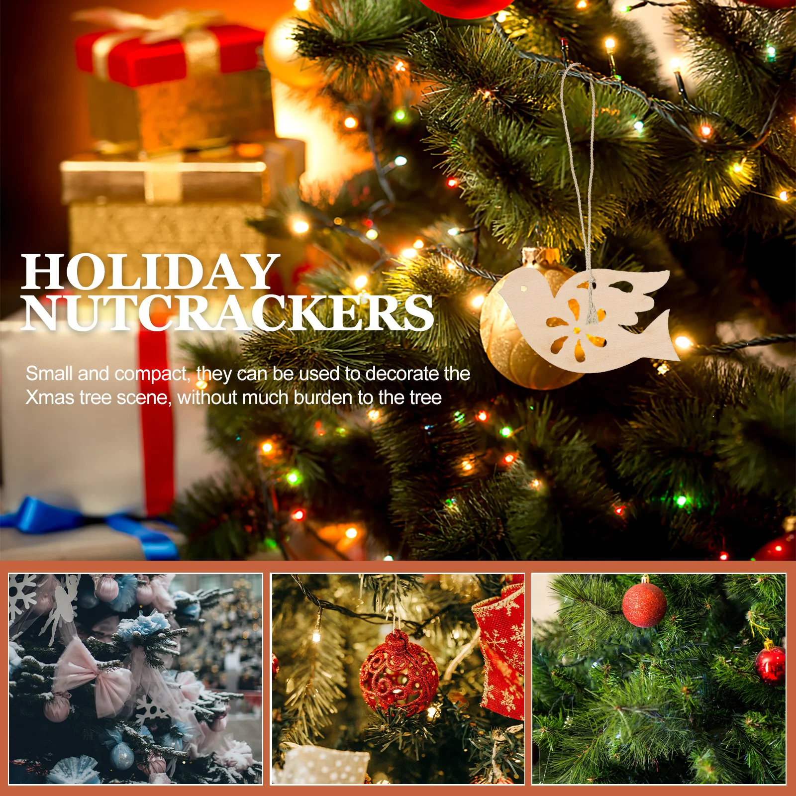 

20Pcs Peace Dove Wood Craft Blank Wooden Pieces DIY Embellishments for Painting Christmas Decor Handmade Hanging Ornaments