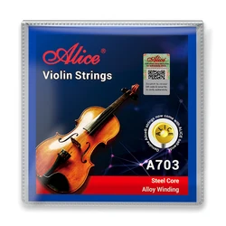 Alice A703 Professional Stainless Steel Alloy Wound Silver Steel Violin Strings 4 pieces E A D G for 4/4 3/4 1/2 1/4 1/8