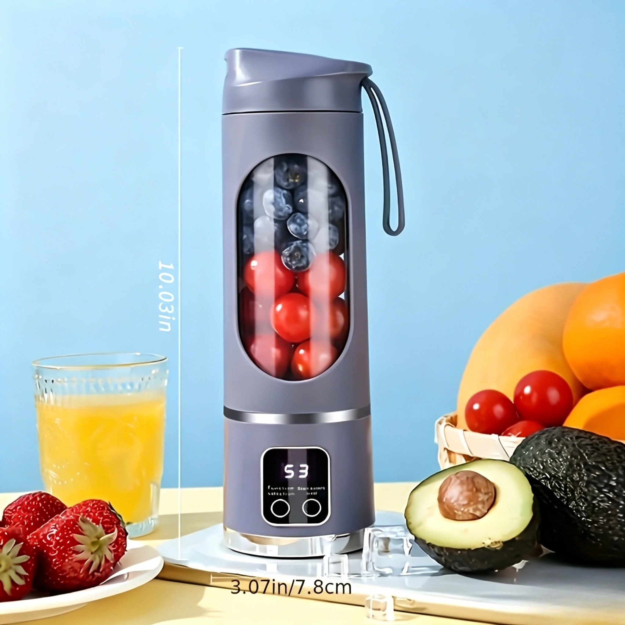 USB Rechargeable Portable Blender Juicer 10.14-16.91oz Electric Fruit Mixer Milkshake Smoothie Maker Home Travel