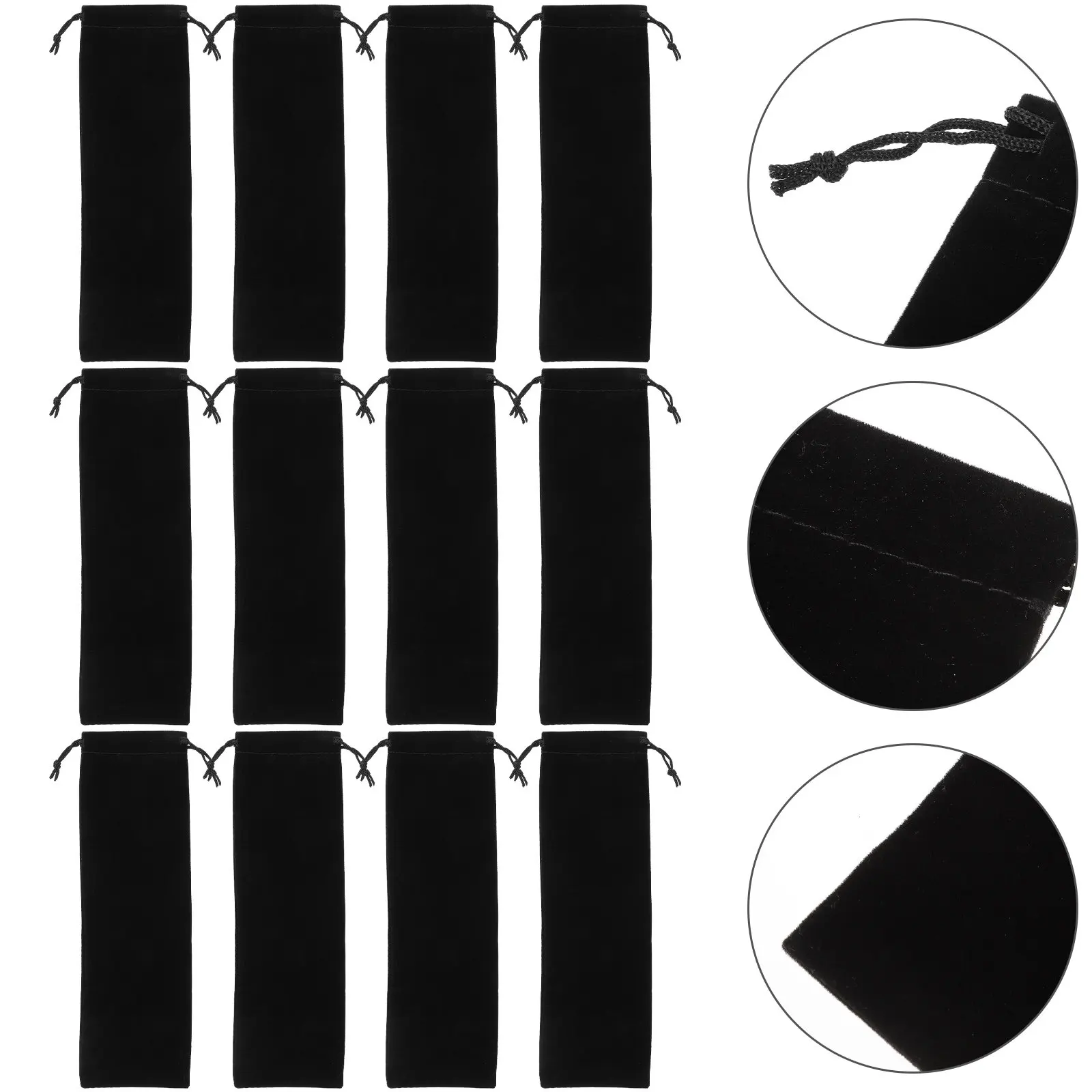 12Pcs Multi-Use Drawstring Utensil Bags Space-Saving Tableware Packing Pouch for Chopsticks Straws Silverware Jewelry Hair