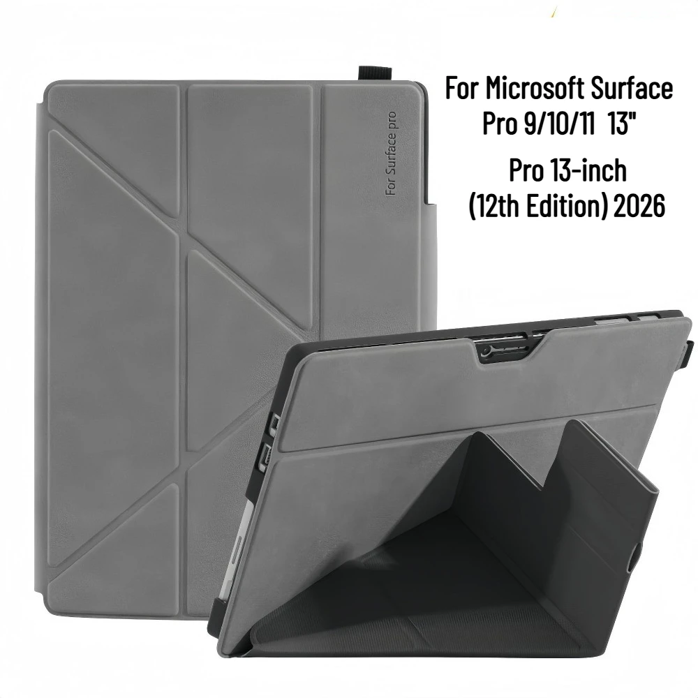 Flip Cover for Microsoft Surface Pro 9/10/11 Case Pu Leather Protective Shell Fit for Keyboard for Surface Pro 13 Inch 12th 2026