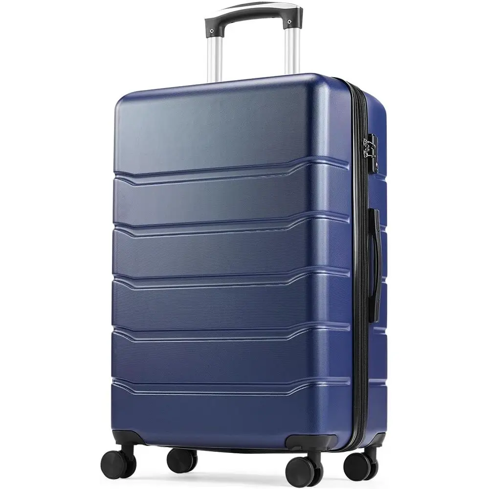 24 Inch Large, Hard Suitcase with Spinner Wheels, Lightweight ABS Hard Shell Checked Luggage, TSA Approved Lock, Expandable Medi