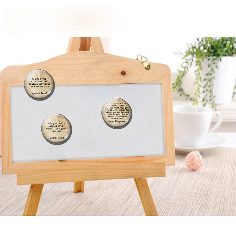 One Day In Retrospect 30 MM Fridge Magnet Sigmund Freud Quotes Glass Dome Magnetic Refrigerator Stickers Note Holder Home Decor