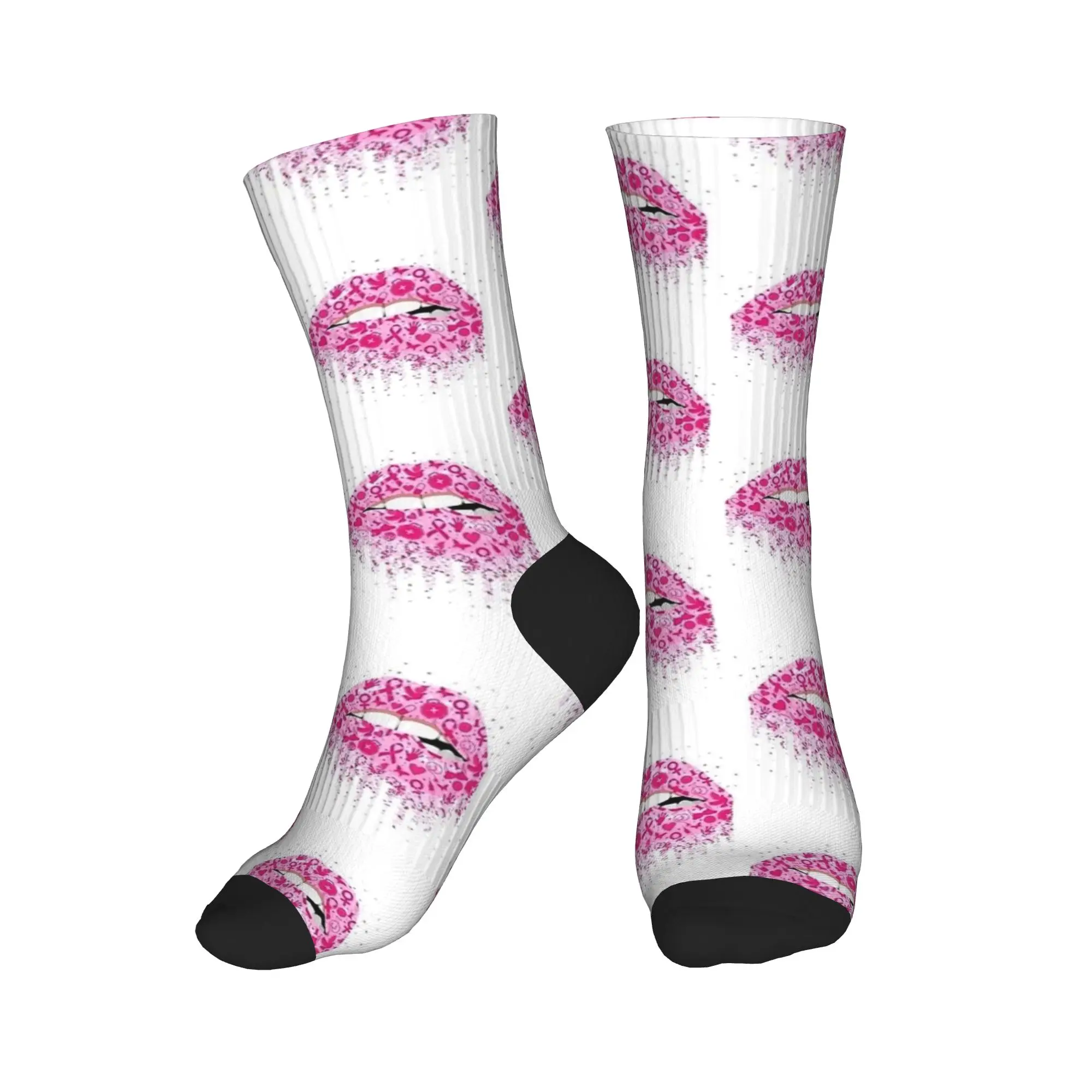 乳がんとの戦いストッキングデザインレトロソックス冬ノンスリップソックス男性アウトドアスポーツ高品質ソックス